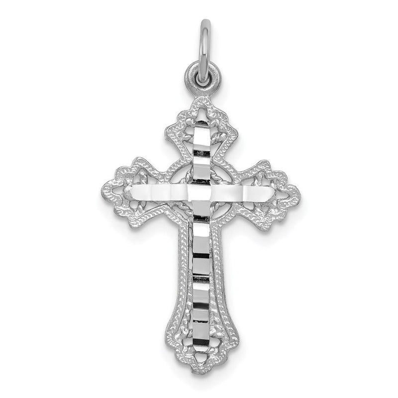 14K Weißgold Kreuz-Charm