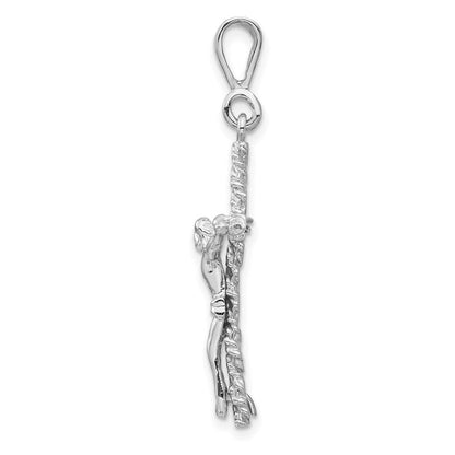 14K Weißgold Kruzifix-Charm