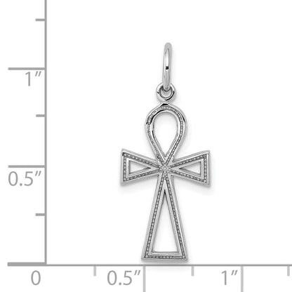 14K Weißgold Ankh Kreuz Charm
