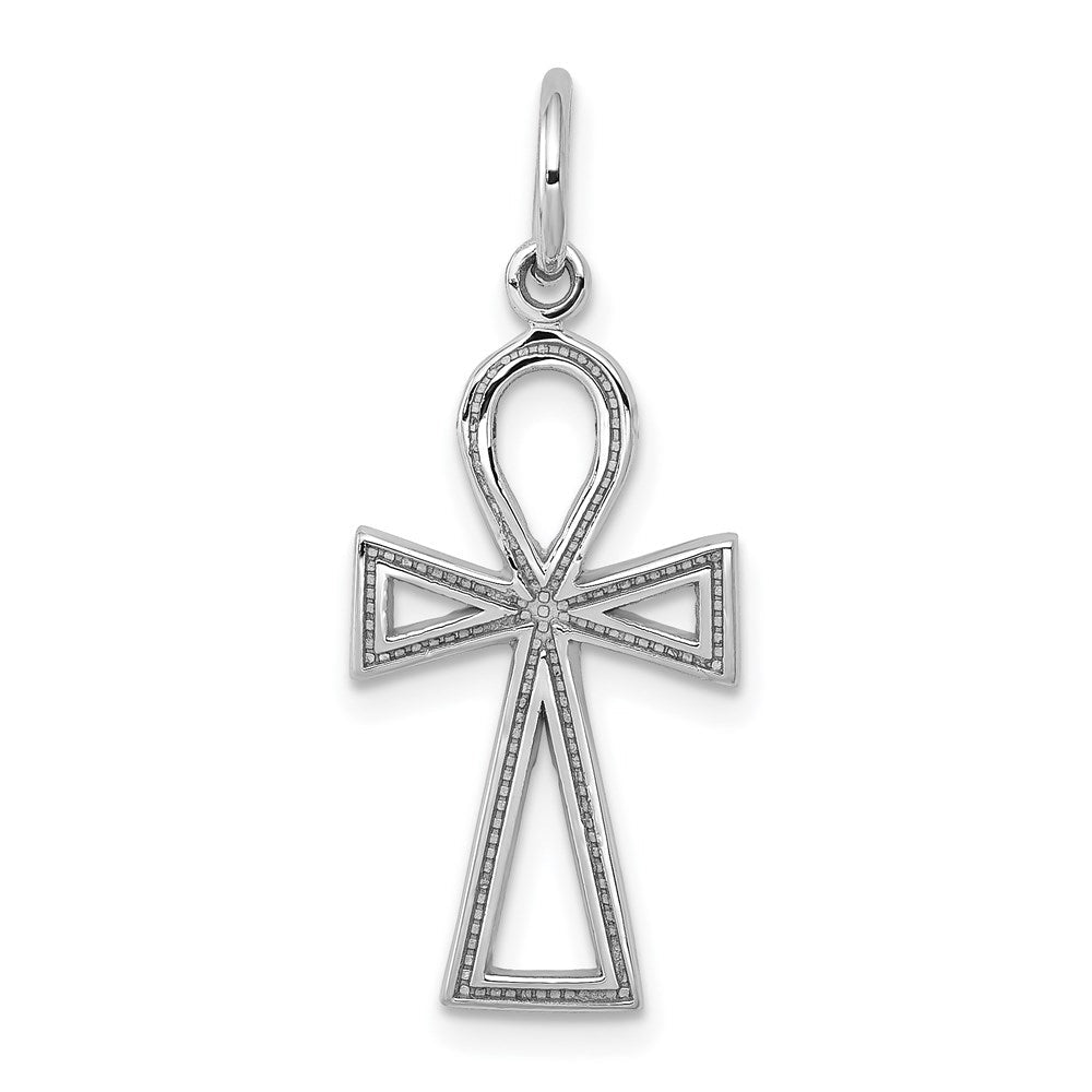 14K Weißgold Ankh Kreuz Charm