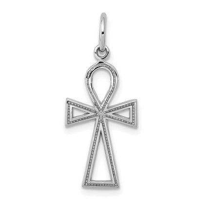 14K Weißgold Ankh Kreuz Charm
