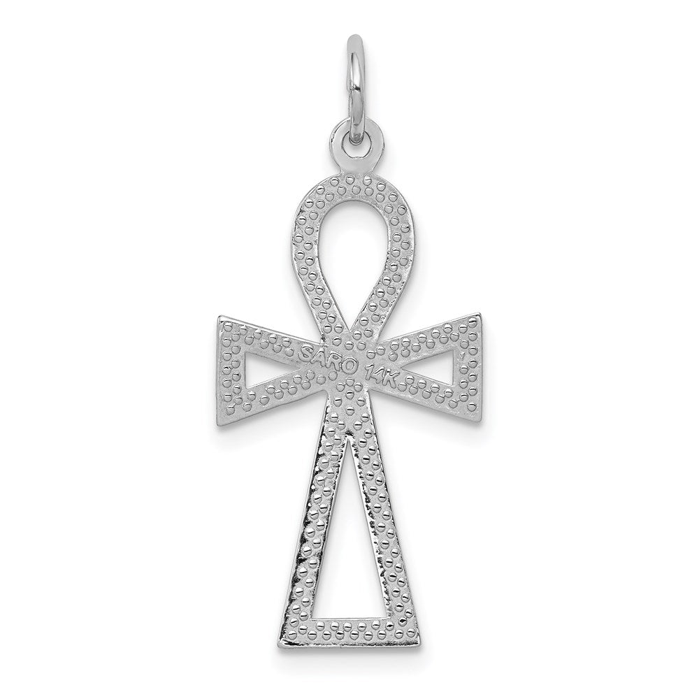 14K Weißgold Ankh Kreuz Anhänger