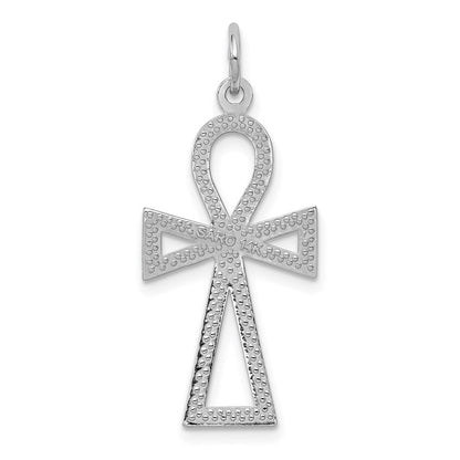 14K Weißgold Ankh Kreuz Anhänger