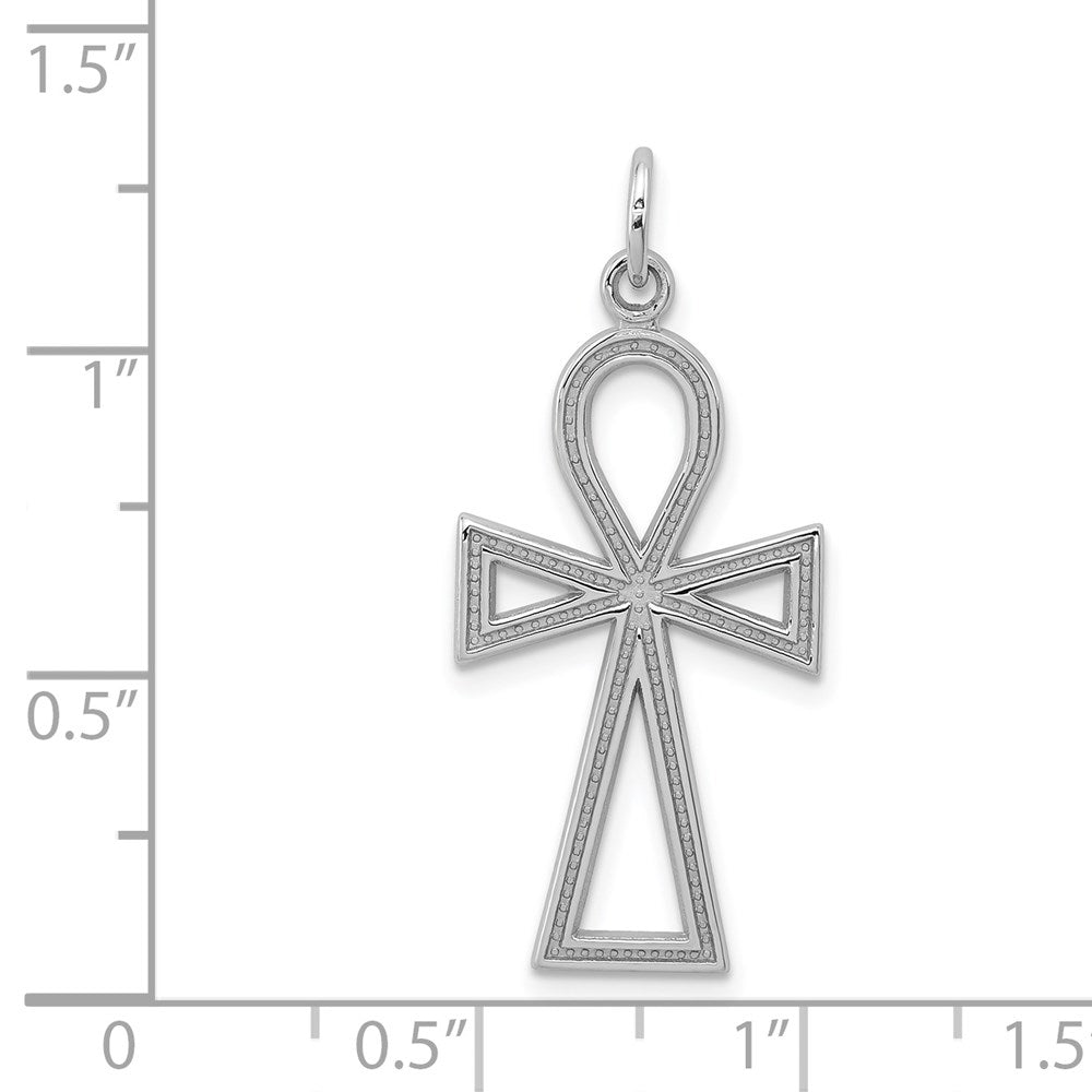14K Weißgold Ankh Kreuz Anhänger