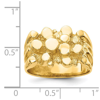 14K Gelbgold Herren-Nugget-Ring