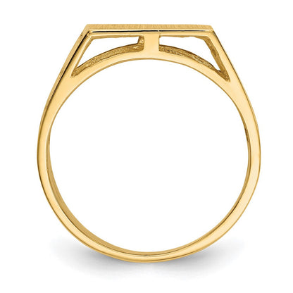 14K Gelbgold 12,0x12,5 mm Herren-Siegelring mit offener Fassung