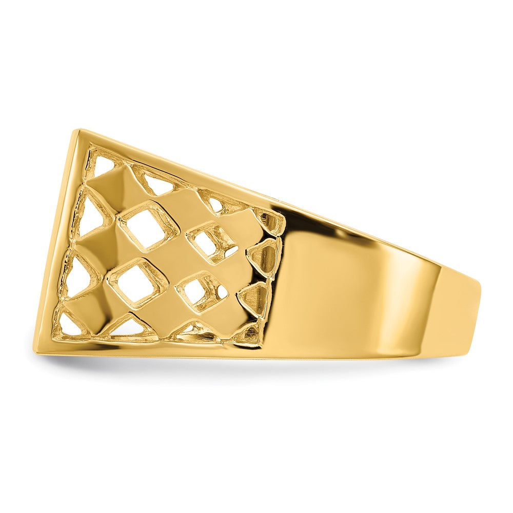 14K Gelbgold 12,0x12,5 mm Herren-Siegelring mit offener Fassung