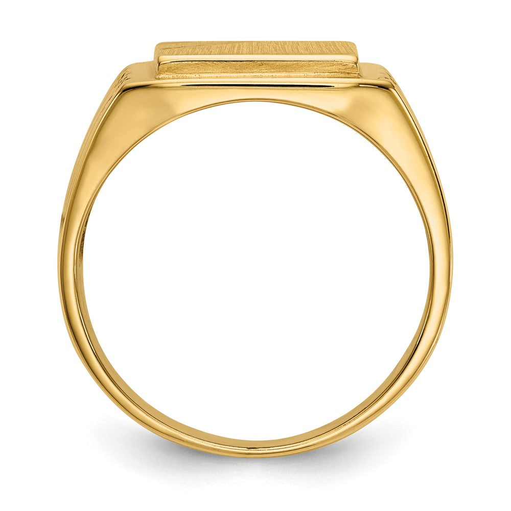 14K Gelbgold Herren-Siegelring mit offener Rückseite, 11,5x11,0 mm
