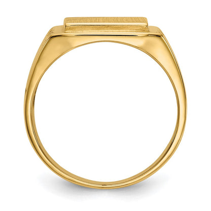 14K Gelbgold Herren-Siegelring mit offener Rückseite, 11,5x11,0 mm