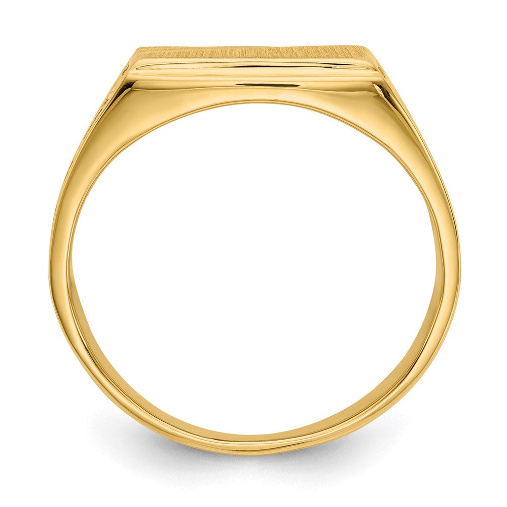 14K Gelbgold 8,5x13,0mm Herren-Siegelring mit offener Fassung