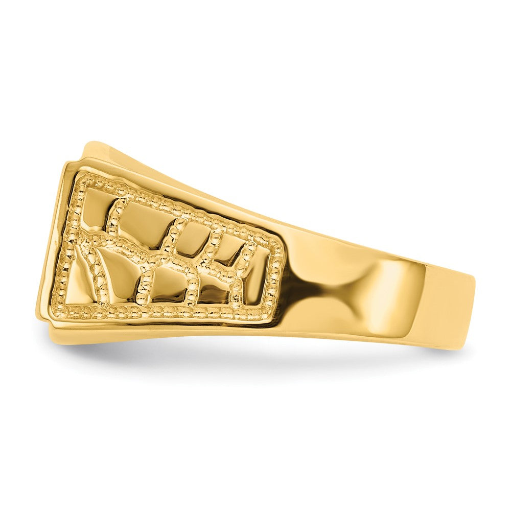 14K Gelbgold 8,5x13,0mm Herren-Siegelring mit offener Fassung