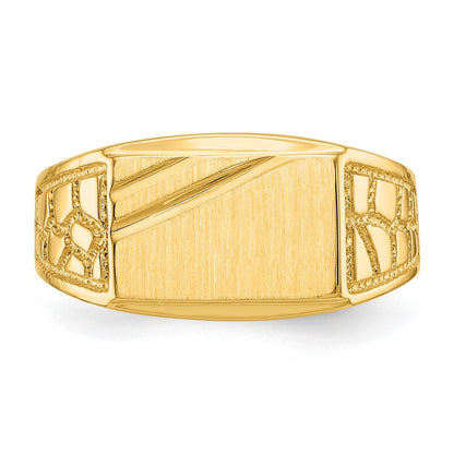 14K Gelbgold 8,5x13,0mm Herren-Siegelring mit offener Fassung