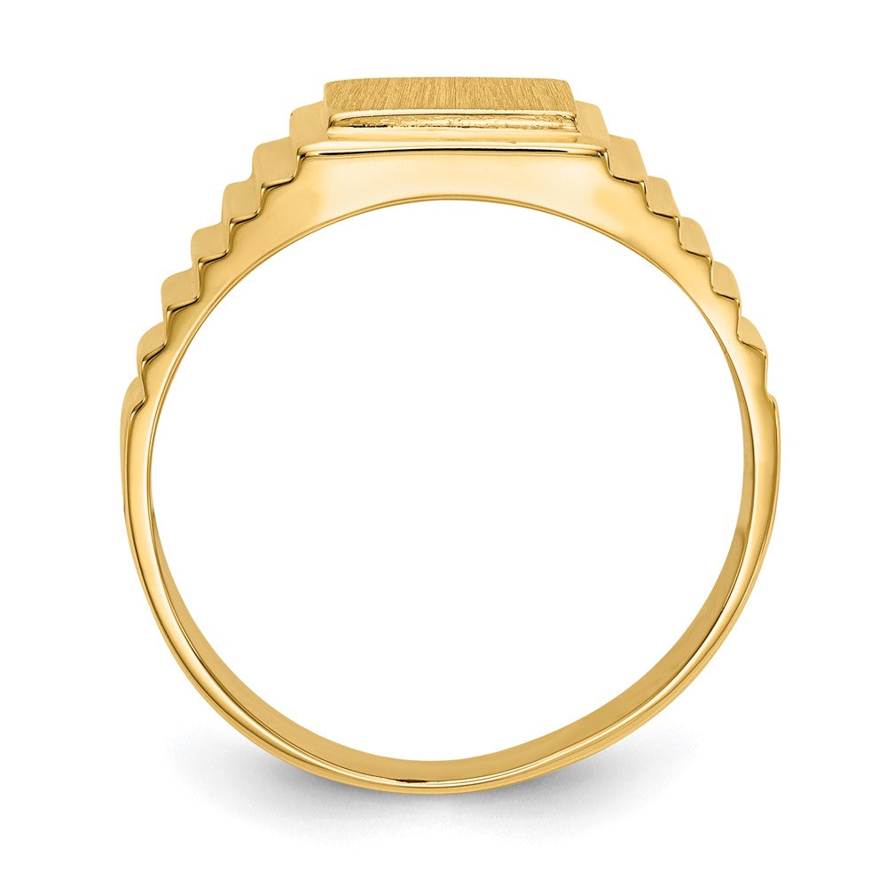 14K Gelbgold 10,0x8,5mm Siegelring für Herren mit offener Rückseite