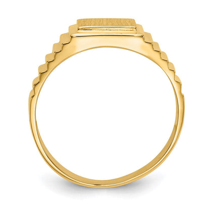 14K Gelbgold 10,0x8,5mm Siegelring für Herren mit offener Rückseite
