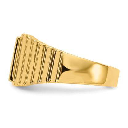 14K Gelbgold 10,0x8,5mm Siegelring für Herren mit offener Rückseite