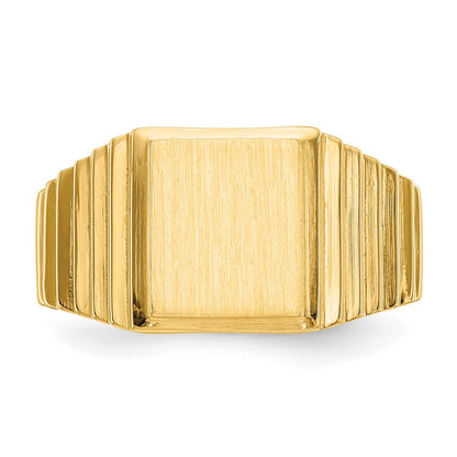 14K Gelbgold 10,0x8,5mm Siegelring für Herren mit offener Rückseite