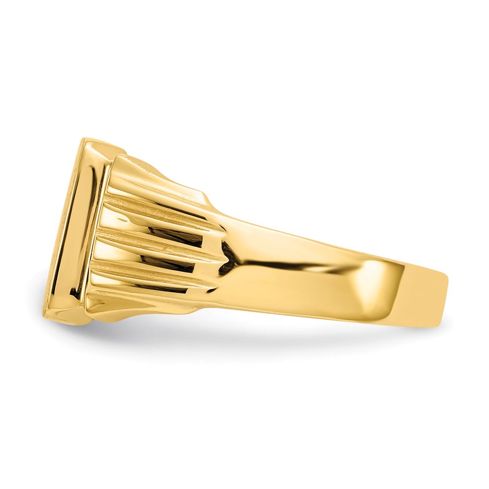 14K Gelbgold 10,5x10,0mm offener Herren-Siegelring