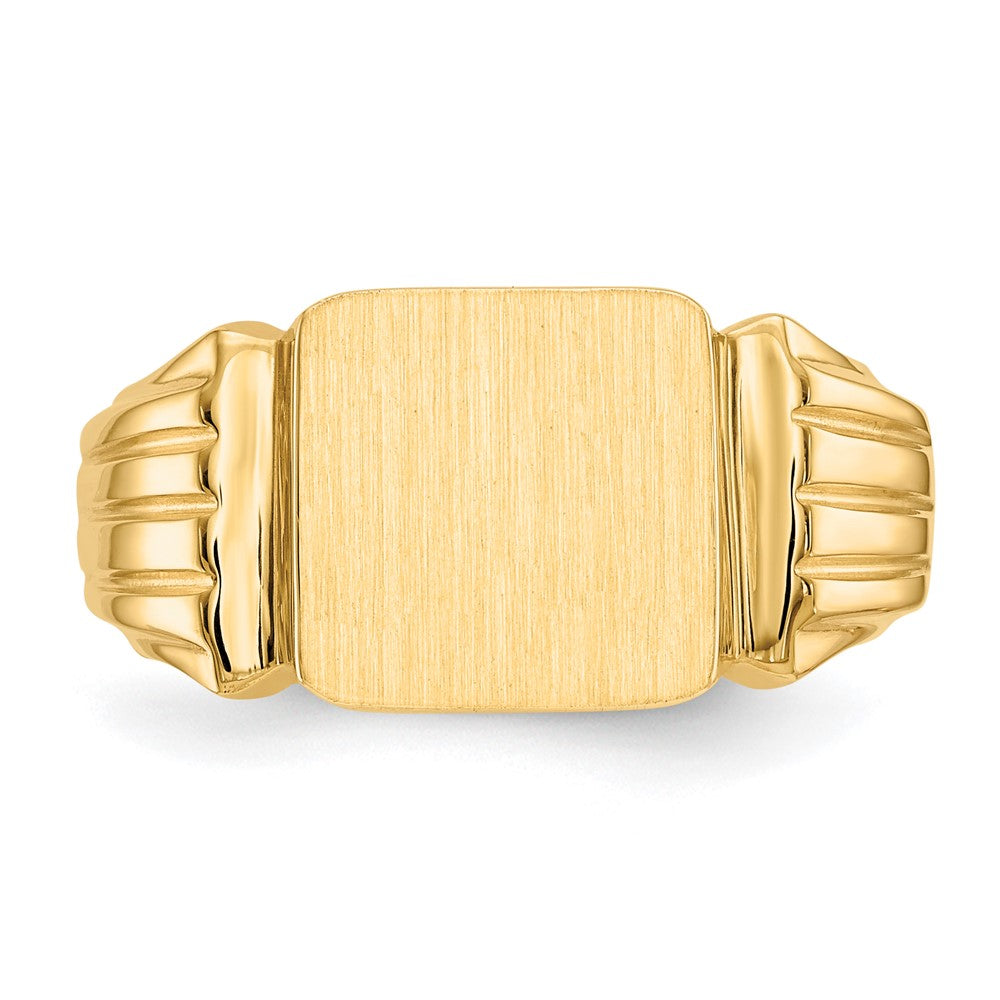 14K Gelbgold 10,5x10,0mm offener Herren-Siegelring