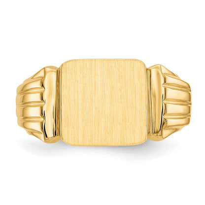 14K Gelbgold 10,5x10,0mm offener Herren-Siegelring