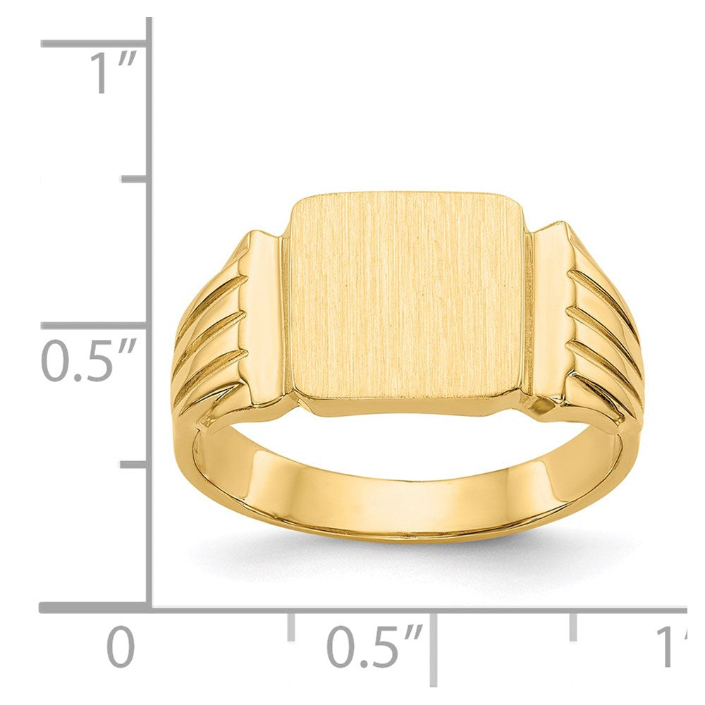 14K Gelbgold 10,5x10,0mm offener Herren-Siegelring