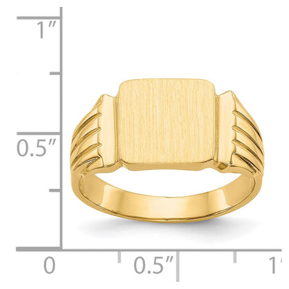 14K Gelbgold 10,5x10,0mm offener Herren-Siegelring