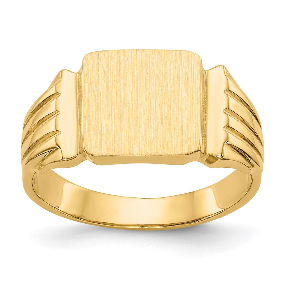 14K Gelbgold 10,5x10,0mm offener Herren-Siegelring
