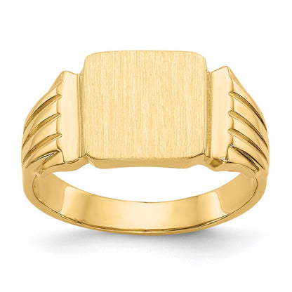 14K Gelbgold 10,5x10,0mm offener Herren-Siegelring