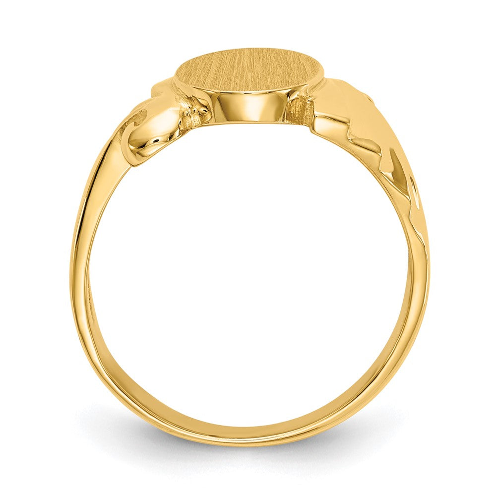 14K Gelbgold Siegelring mit offener Rückseite, 8,5x10,0mm