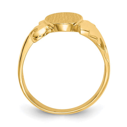14K Gelbgold Siegelring mit offener Rückseite, 8,5x10,0mm
