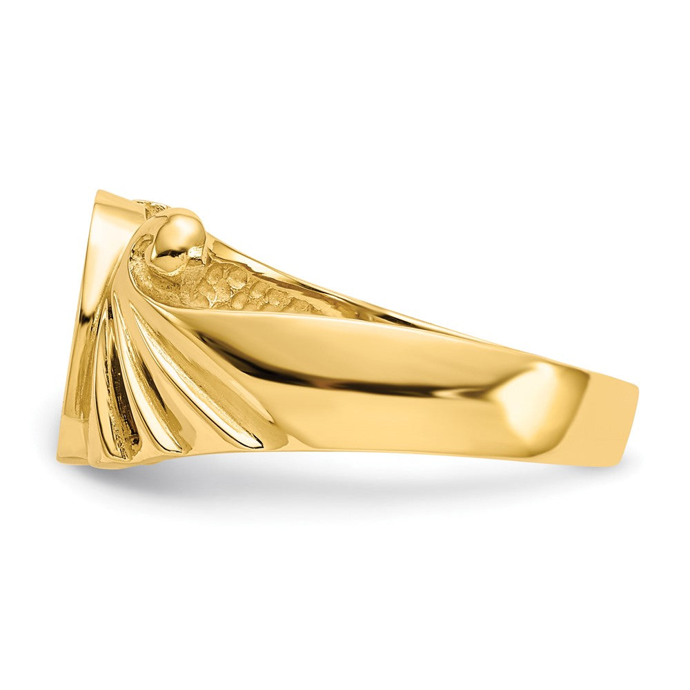 14K Gelbgold Siegelring mit offener Rückseite, 8,5x10,0mm
