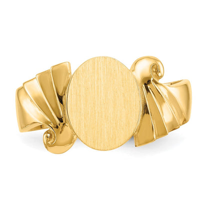 14K Gelbgold Siegelring mit offener Rückseite, 8,5x10,0mm