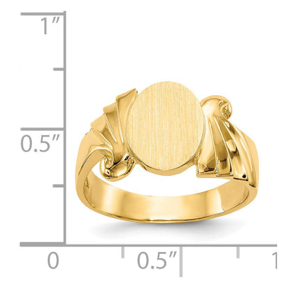 14K Gelbgold Siegelring mit offener Rückseite, 8,5x10,0mm
