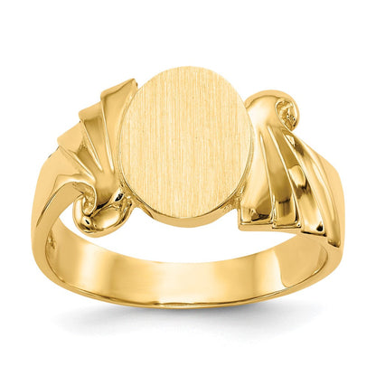 14K Gelbgold Siegelring mit offener Rückseite, 8,5x10,0mm