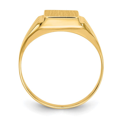 14K Gelbgold Siegelring mit offener Rückseite, 9,0 x 8,0 mm