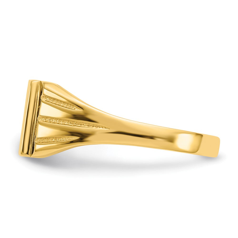 14K Gelbgold Siegelring mit offener Rückseite, 9,0 x 8,0 mm