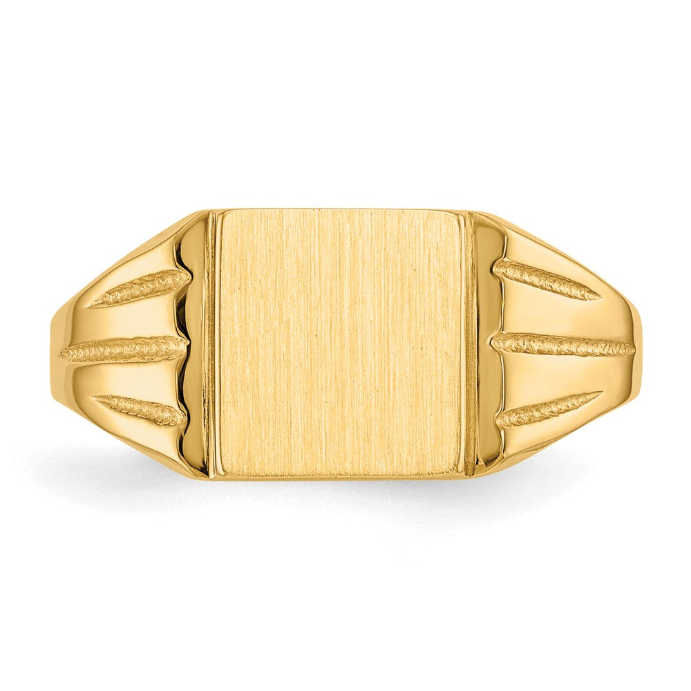 14K Gelbgold Siegelring mit offener Rückseite, 9,0 x 8,0 mm