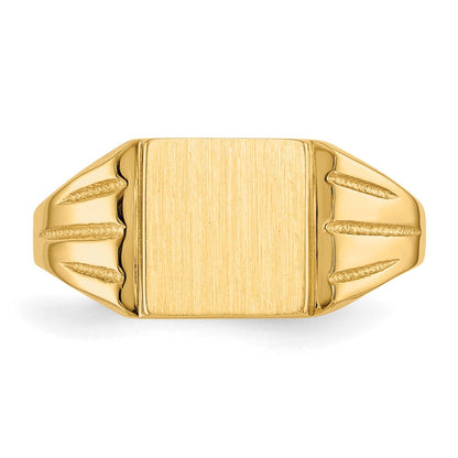 14K Gelbgold Siegelring mit offener Rückseite, 9,0 x 8,0 mm