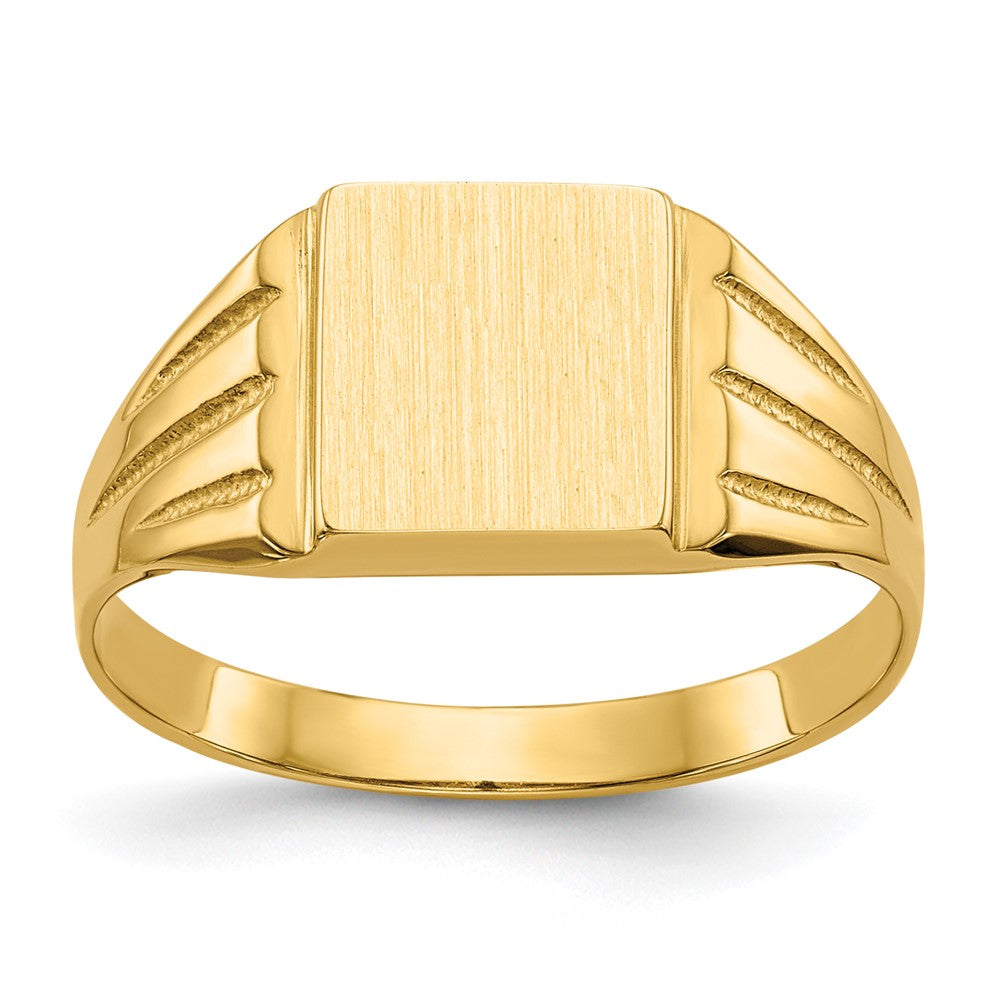14K Gelbgold Siegelring mit offener Rückseite, 9,0 x 8,0 mm
