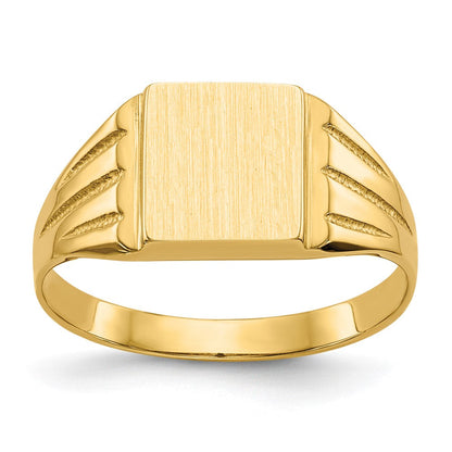 14K Gelbgold Siegelring mit offener Rückseite, 9,0 x 8,0 mm