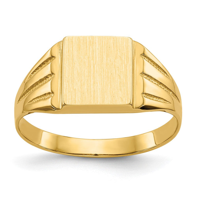 14K Gelbgold Siegelring mit offener Rückseite, 9,0 x 8,0 mm