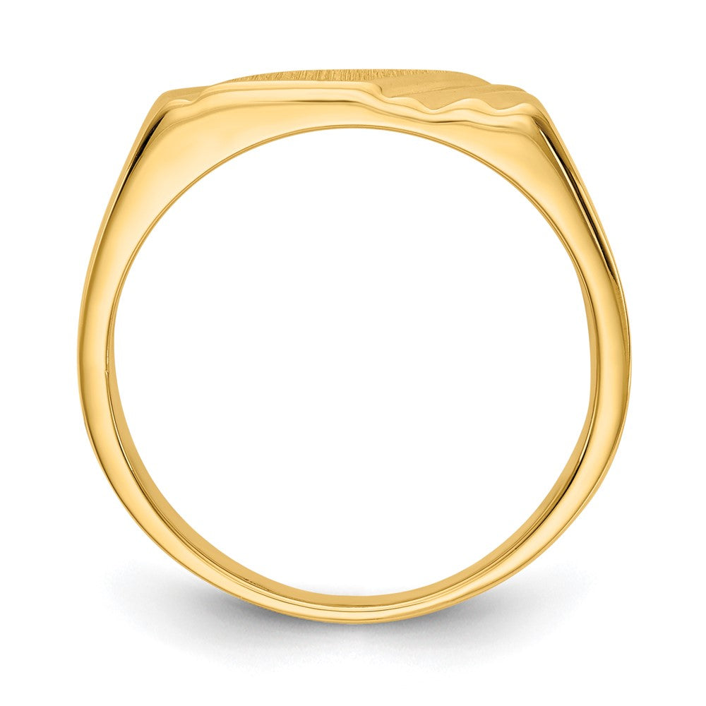 14K Gelbgold Siegelring mit offener Rückseite, 5,5 x 5,5 mm