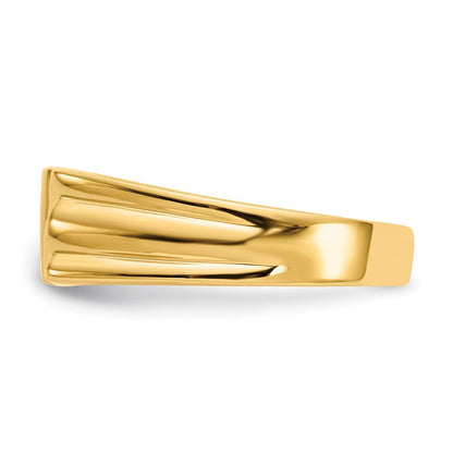 14K Gelbgold Siegelring mit offener Rückseite, 5,5 x 5,5 mm