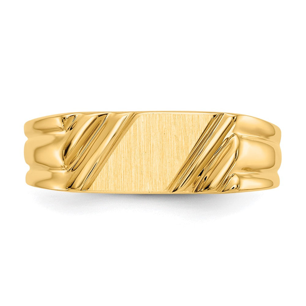 14K Gelbgold Siegelring mit offener Rückseite, 5,5 x 5,5 mm