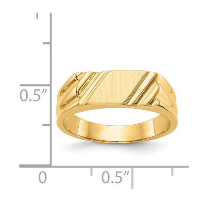14K Gelbgold Siegelring mit offener Rückseite, 5,5 x 5,5 mm