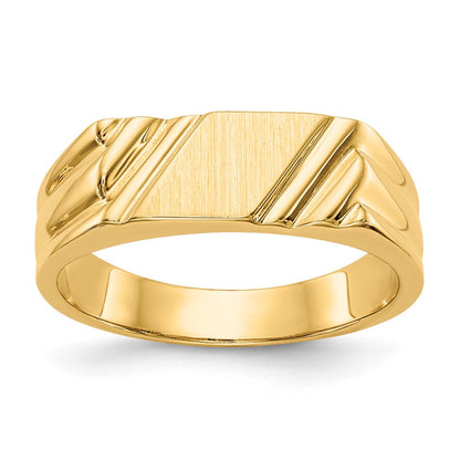 14K Gelbgold Siegelring mit offener Rückseite, 5,5 x 5,5 mm