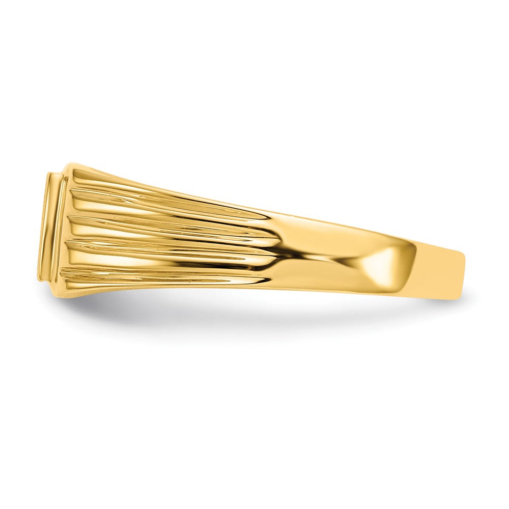14K Gelbgold Siegelring mit offener Rückseite