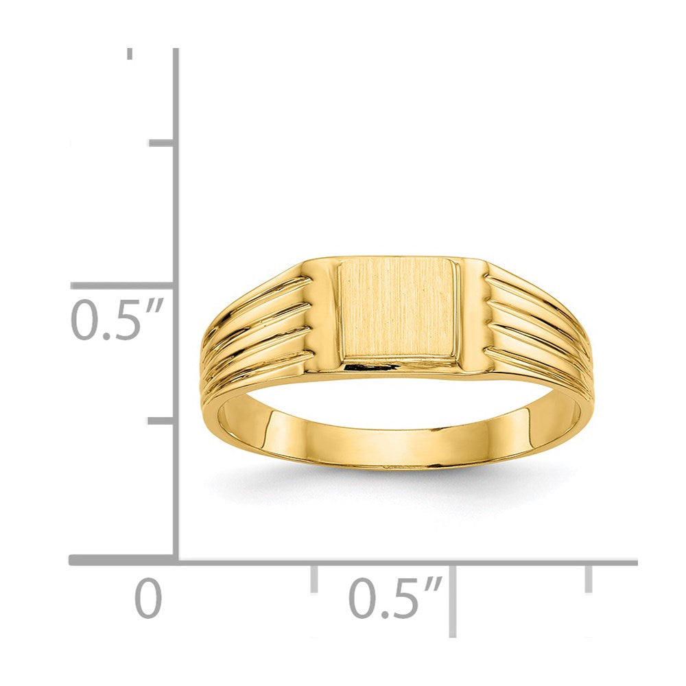 14K Gelbgold Siegelring mit offener Rückseite