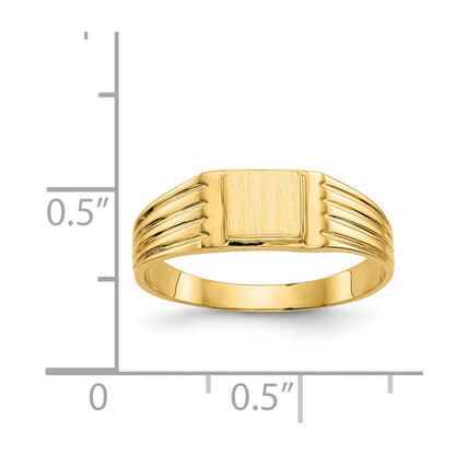 14K Gelbgold Siegelring mit offener Rückseite