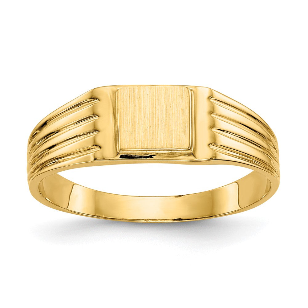 14K Gelbgold Siegelring mit offener Rückseite