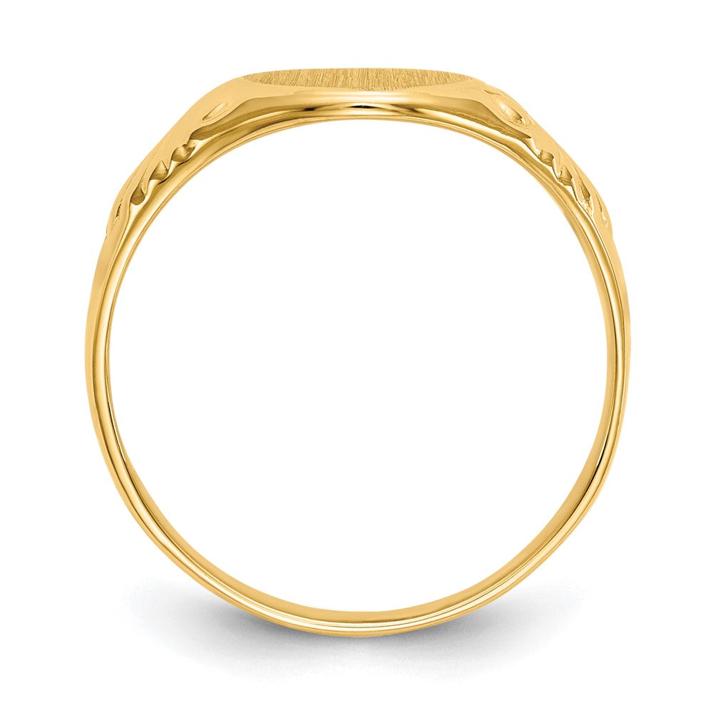 14K Gelbgold Siegelring mit geschlossener Rückseite, 10,0x7,5mm
